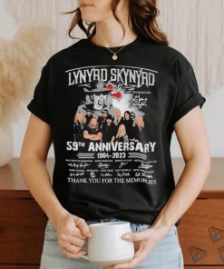 Official 59th anniversary 1964 2023 Lynyrd Skynyrd Gary Rossington thank you for the memories signatures shirt