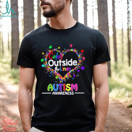 Official Autism awareness color outside the lines shirt