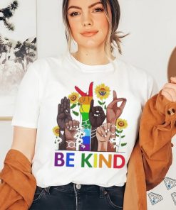 Official Be Kind Sign Language Hand Talking LGBTQ+ Gay Les Pride ASL Shirt