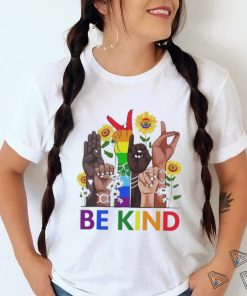 Official Be Kind Sign Language Hand Talking LGBTQ+ Gay Les Pride ASL Shirt