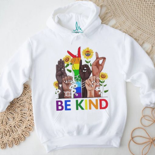 Official Be Kind Sign Language Hand Talking LGBTQ+ Gay Les Pride ASL Shirt