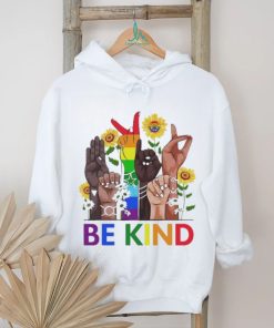 Official Be Kind Sign Language Hand Talking LGBTQ+ Gay Les Pride ASL Shirt