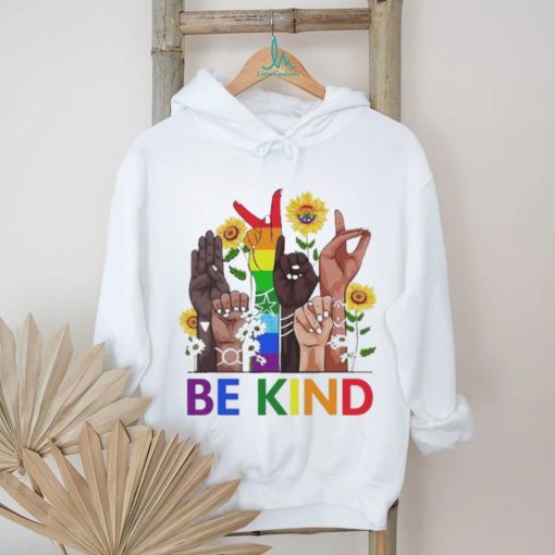 Official Be Kind Sign Language Hand Talking LGBTQ+ Gay Les Pride ASL Shirt