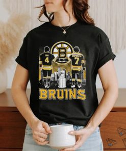 Official Bobby Orr And Phil Esposito Boston Bruins City Skyline Signatures Shirt