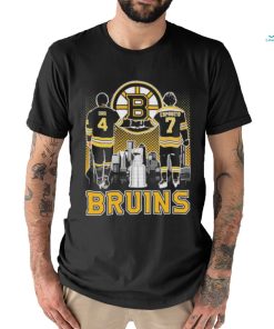 Official Bobby Orr And Phil Esposito Boston Bruins City Skyline Signatures Shirt