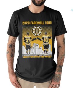 Official Boston Bruins Bergeron and Krejci 2023 Farewell Tour win it for energy and Krejci signatures shirt