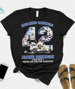Official Breaking Barriers 42 Signature Jackie Robinson 1919 – 1972 Thank You For The Memories Shirt