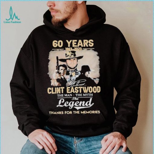 Official Clint Eastwood 60 years 1963 2023 the legend thank for the memories signature shirt