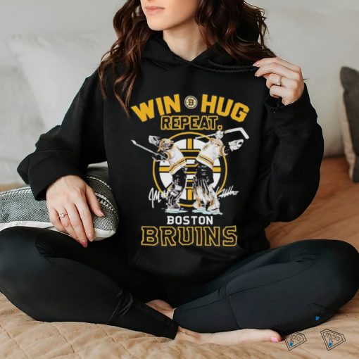 Official Jeremy Swayman And Linus Ullmark Win Hug Repeat Boston Bruins signatures Shirt