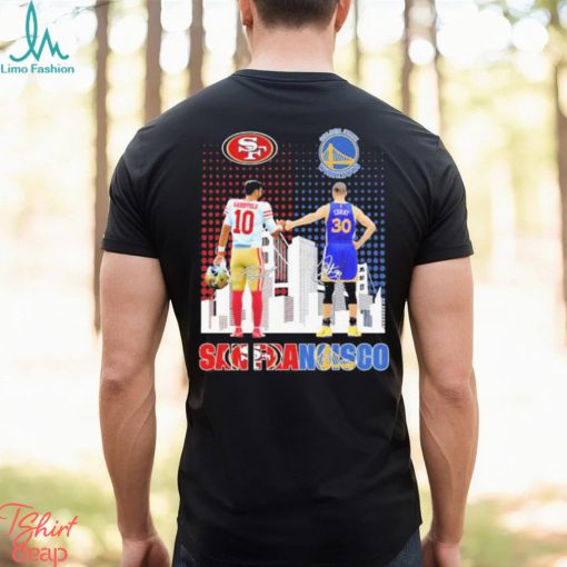Official Jimmy Garoppolo And Stephen Curry San Francisco City Skyline Signatures Shirt