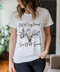 Official Just A Long Haired Son Of A Sinne Leopard Western Country Music shirt