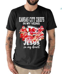 Official Kansas City Chiefs In My Veins Jesus In My Hear Shirt