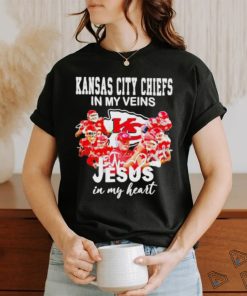 Official Kansas City Chiefs In My Veins Jesus In My Hear Shirt