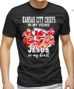 Official Kansas City Chiefs In My Veins Jesus In My Hear Shirt