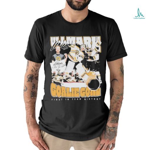 Official Linus Ullmark Goalie Goal first in team history shirt