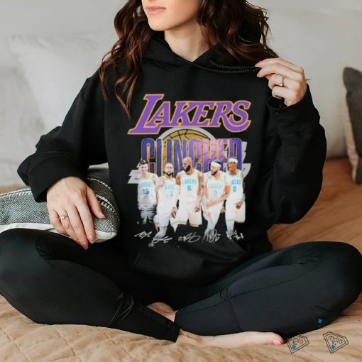 Official Los Angeles Lakers team Clinched 2023 NBA Playoffs signatures shirt