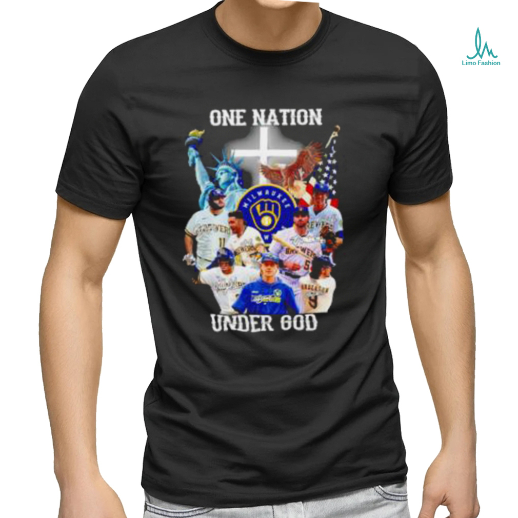 Official One nation under god Milwaukee Brewers baseball signature shirt Official One nation under god Milwaukee Brewers baseball signature shirt