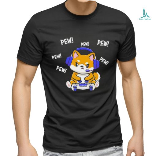 Official Pew Pew Pew Shiba Inu T Shirt