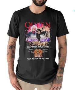 Official Queen Adam Lambert rhapsody tour 2023 Thank You For The Memories Signatures Shirt