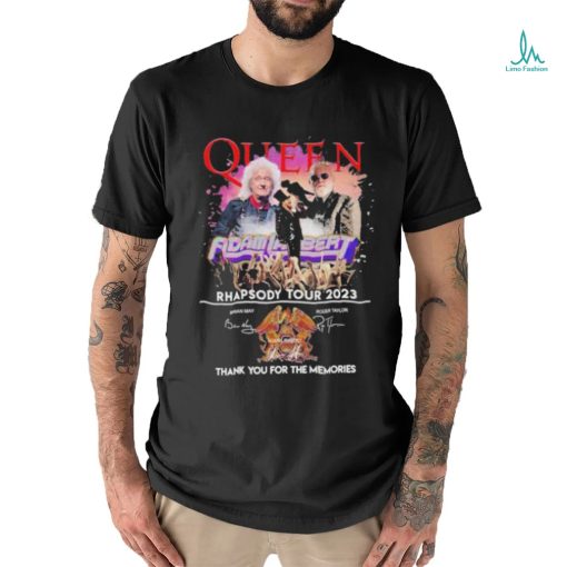 Official Queen Adam Lambert rhapsody tour 2023 Thank You For The Memories Signatures Shirt