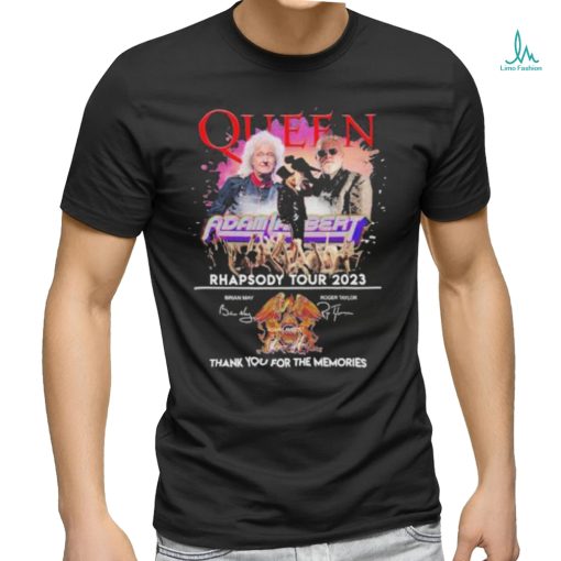 Official Queen Adam Lambert rhapsody tour 2023 Thank You For The Memories Signatures Shirt