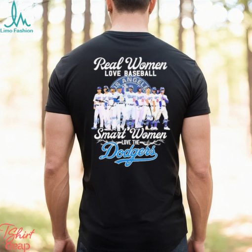 Official Real women love baseball smart women love the Los Angeles Dodgers signatures shirt