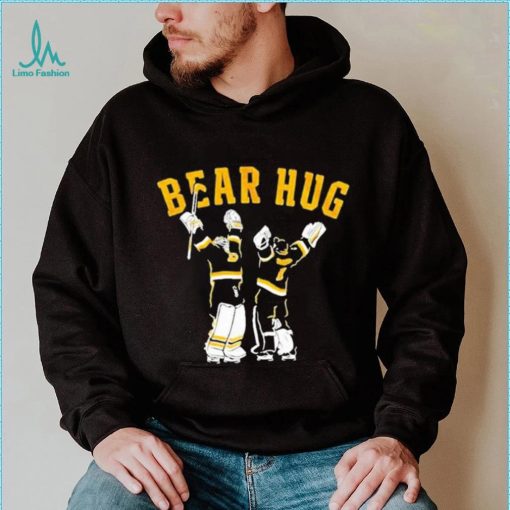 Official Swayman And Linus Bear Hug Boston Hockey 2023 Shirt