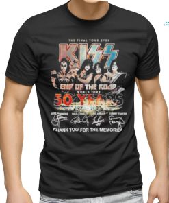 Official The Final Tour Ever Kiss End Of The Road World Tour 50 Years 1975 – 2023 Thank You For The Memories T shirt