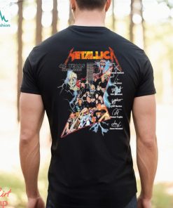 Official The Metallica guitar 42 years 1981 – 2023 member signatures shirt