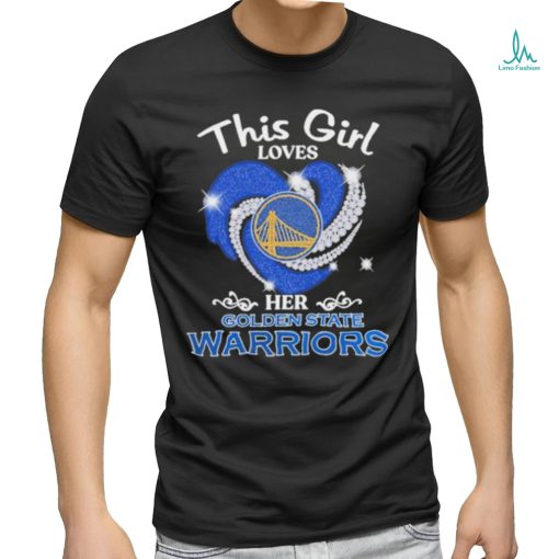 Official This Girl Love Her Golden State Warriors Diamond Heart Shirt