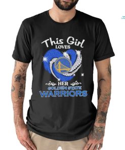 Official This Girl Love Her Golden State Warriors Diamond Heart Shirt