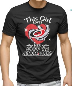 Official This Girl love her Carolina Hurricanes diamond heart shirt