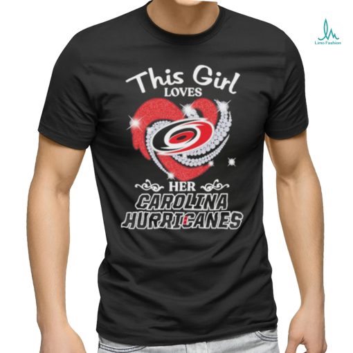 Official This Girl love her Carolina Hurricanes diamond heart shirt