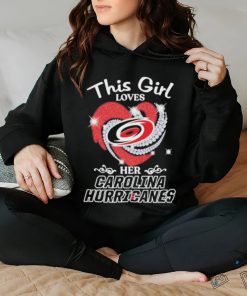 Official This Girl love her Carolina Hurricanes diamond heart shirt