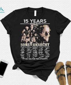 Official Top 15 years 2008 – 2023 SOn of Anarchy thank you for the memories signatures shirt