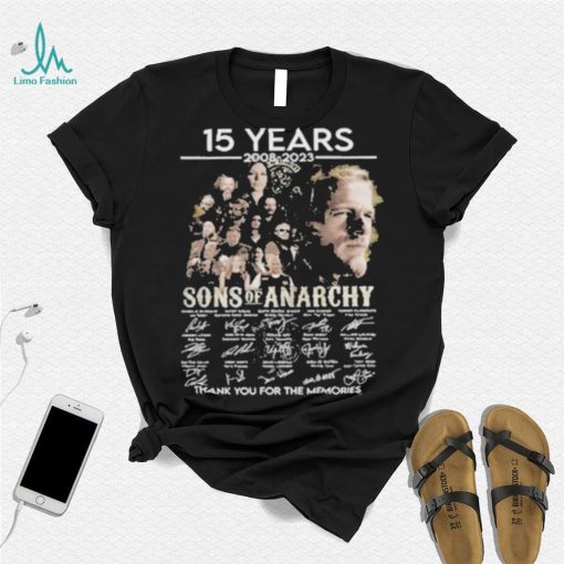 Official Top 15 years 2008 – 2023 SOn of Anarchy thank you for the memories signatures shirt