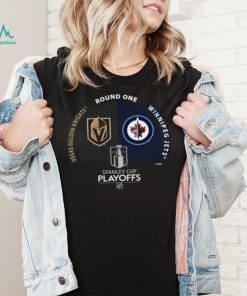 Official Vegas Golden Knights vs Winnipeg Jets 2023 NHL playoffs matchup shirt.