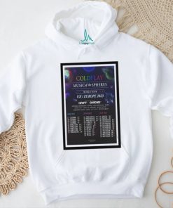 Official coldplay Music Of The Spheres World Tour UK & European 2023 Poster shirt