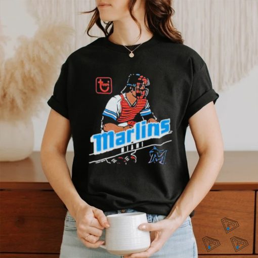 Official mLB x Topps Miami Marlins baseball shirt