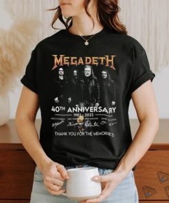 Official megadeth 40th anniversary 1983 2023 thank you for the memories signatures shirt