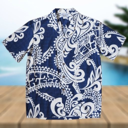 Olukai Blue High Quality Hawaiian Shirt