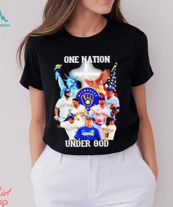 One Nation Under God Milwaukee Brewers Baseball Signature T shirt