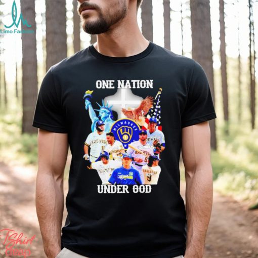 One Nation Under God Milwaukee Brewers Baseball Signature T shirt