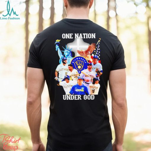 One Nation Under God Milwaukee Brewers Baseball Signature T shirt