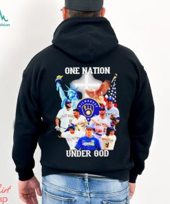One Nation Under God Milwaukee Brewers Baseball Signature T shirt