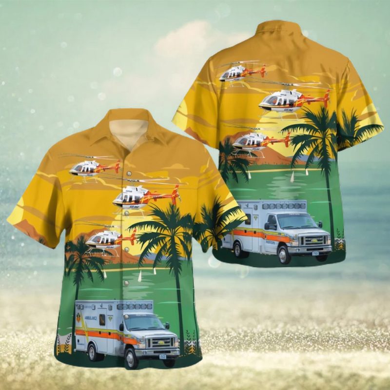 Pafford Emergency Medical Services Bell Jetranger Hawaiian Shirt