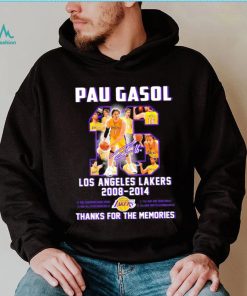 Pau Gasol Los Angeles Lakers 2008 2014 thanks for the memories signature shirt