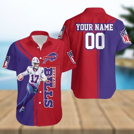 Personalized Buffalo Bills Hawaiian Shirt, Josh Allen, Button Down Hawaiian Shirt