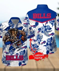 Personalized Buffalo Bills Hawaiian Shirt, Mascot Graphic, Button Down Hawaiian Shirt