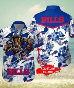 Personalized Buffalo Bills Hawaiian Shirt, Mascot Graphic, Button Down Hawaiian Shirt